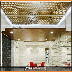 Illusion designed Jaali in the ceiling cut from MDF copy